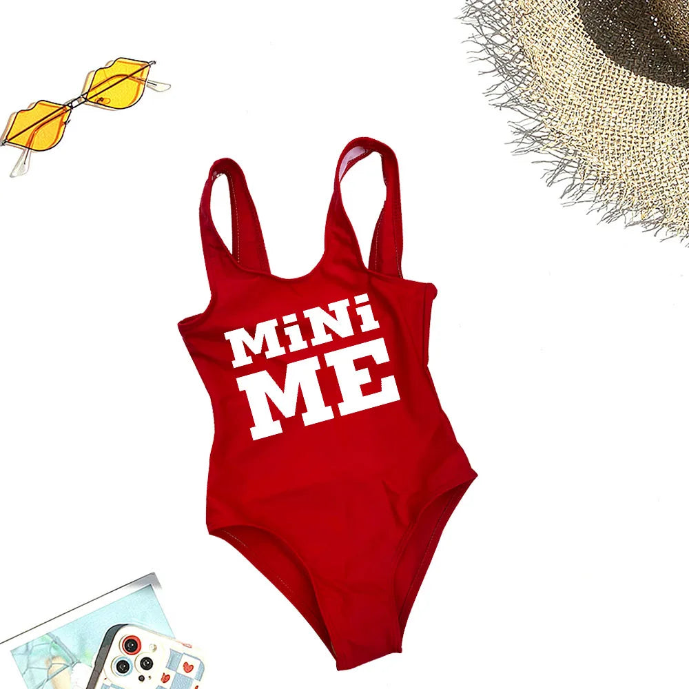 2-7 Years MiNi Me Baby Toddlers Kids Bathing Suits Mom And Daughter Matching One-Piece Swimsuit Mommy&Baby Girl Swimwear