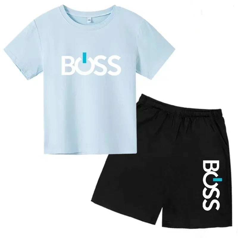 Summer Kids Clothes Boys/Girls Preschool Brand T-shirt Short Sleeved Top+Shorts Party Travel Sports Sunshine Charming Casual Set