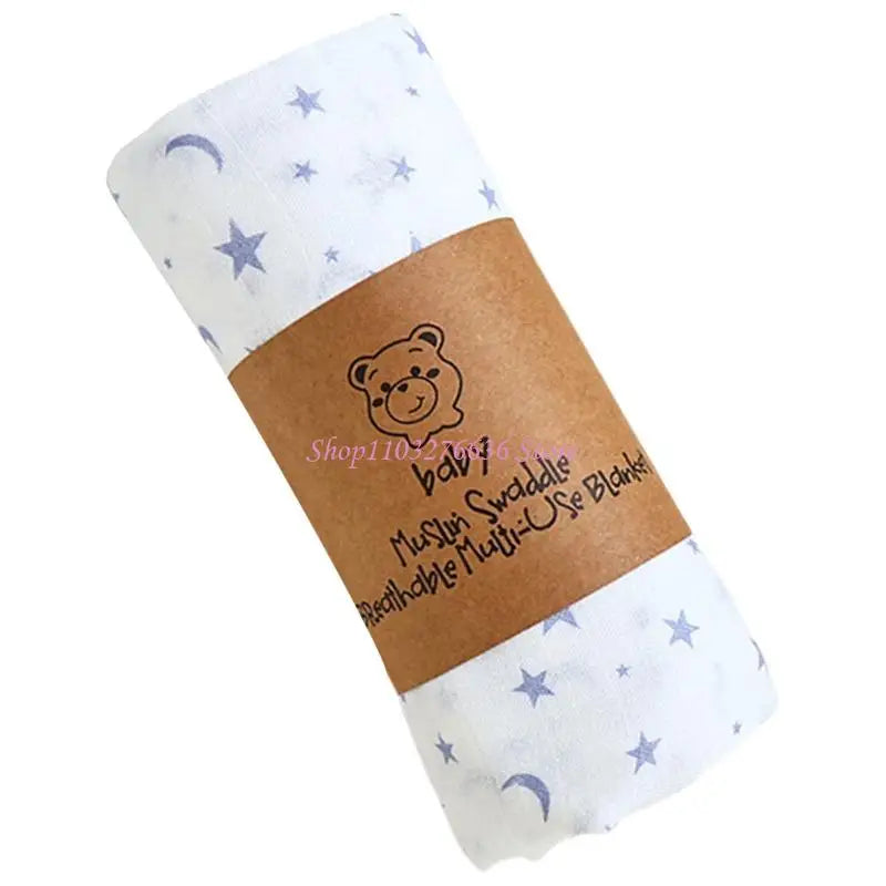 R6FD 120x110cm Swaddles Blanket for Newborns Breathable Cotton Baby Wrap Cloth Bath Towel Boys Girls Nursery Essential