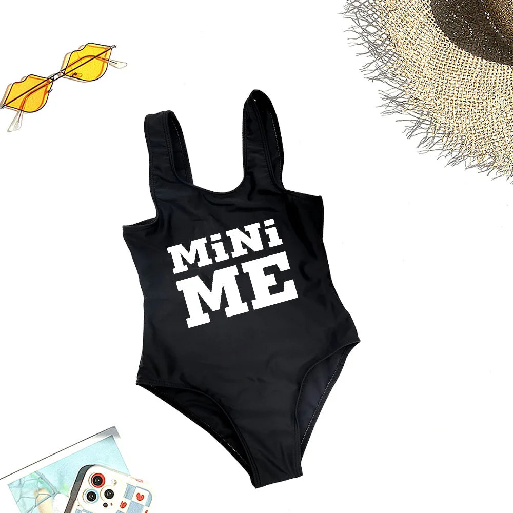 2-7 Years MiNi Me Baby Toddlers Kids Bathing Suits Mom And Daughter Matching One-Piece Swimsuit Mommy&Baby Girl Swimwear