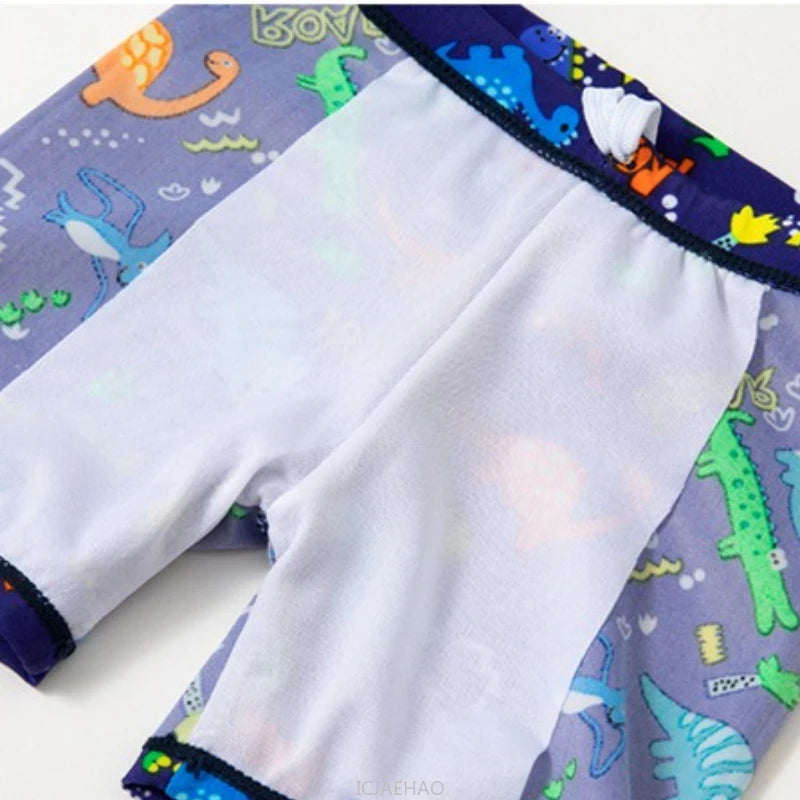 2025 Kids Boys Girls Swimwear Set Clothes Children Cartoon Print Separates Matching Summer Beach Vacation Outfit Casual Wear