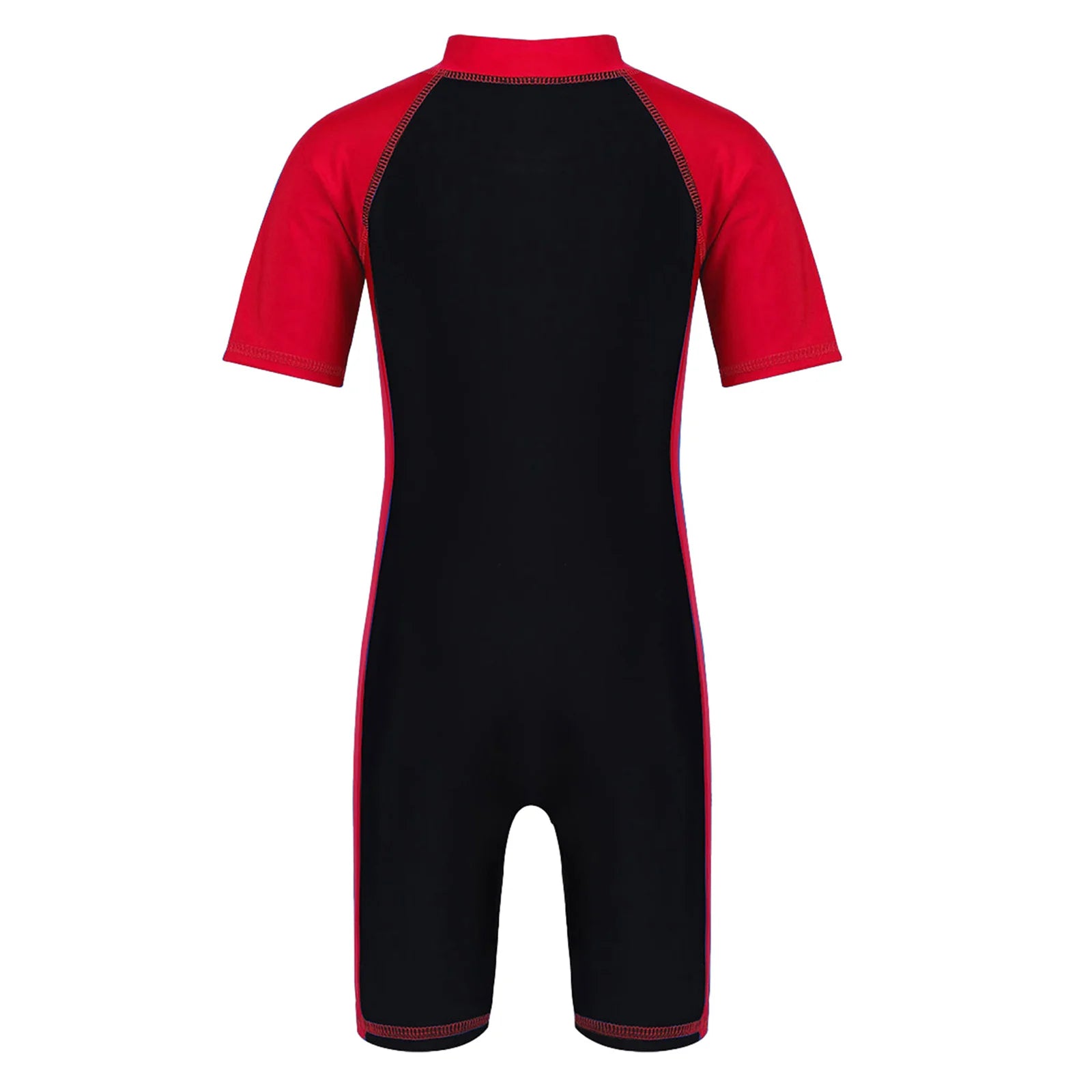 Kids Boys Girls Wetsuit Swimsuit One-piece Rash Guard Swimwear Short Sleeves Zippered Shorty Bodysuit Swimming Bathing Suit