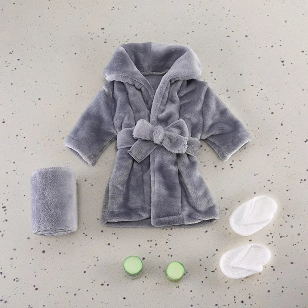5PCS Newborn Photography Outfits Props Baby  Bathrobes Bath Towel with Slippers Cucumber Infant Girl Boy Photos Accessories