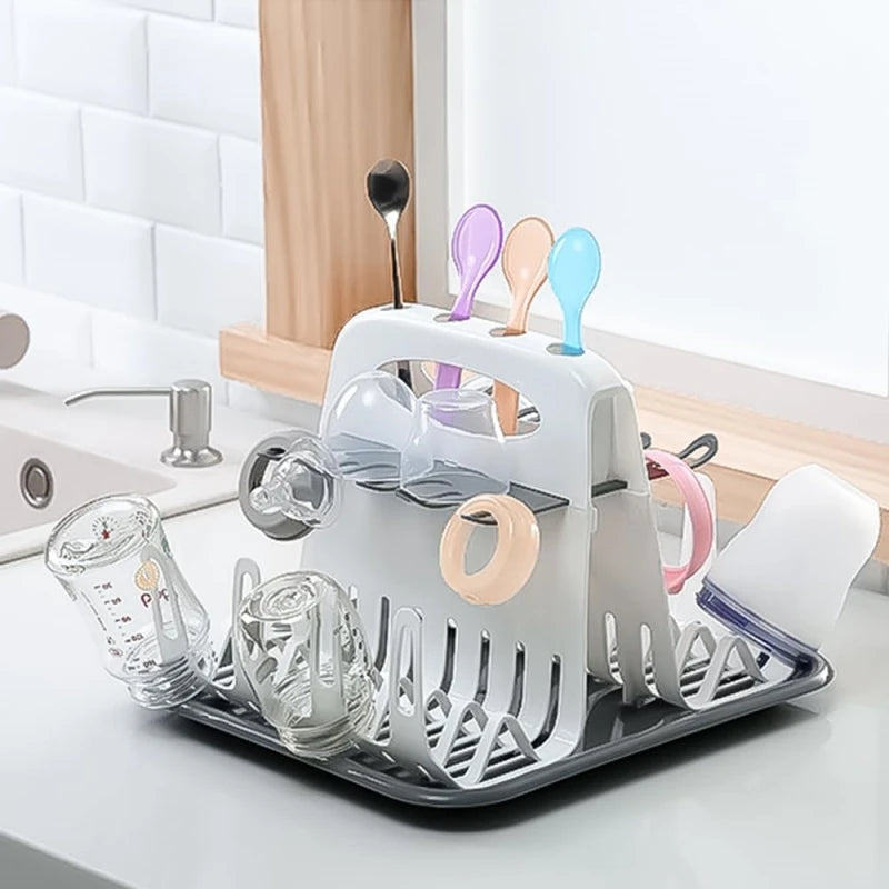Baby Bottle Drying Rack Portable Cleaning Dryer Bottle Drainer Storage Holder for Feeding Bottles Accessories Drain Tray