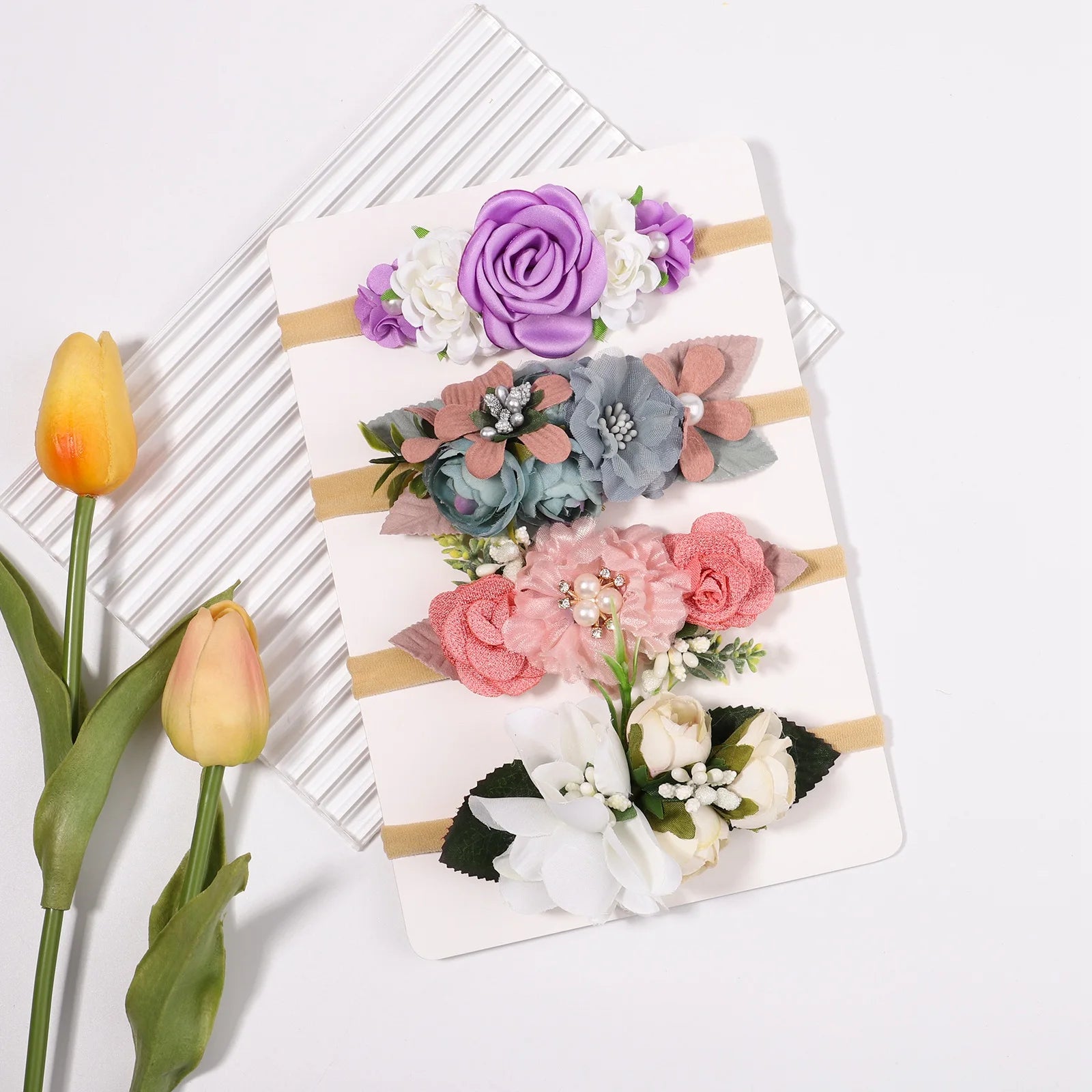 Baby Girl Headband Cute Flower Elastic Hair Band Newborn Head Toddler Headband Headwear Baby Hair Accessories Easter Gifts
