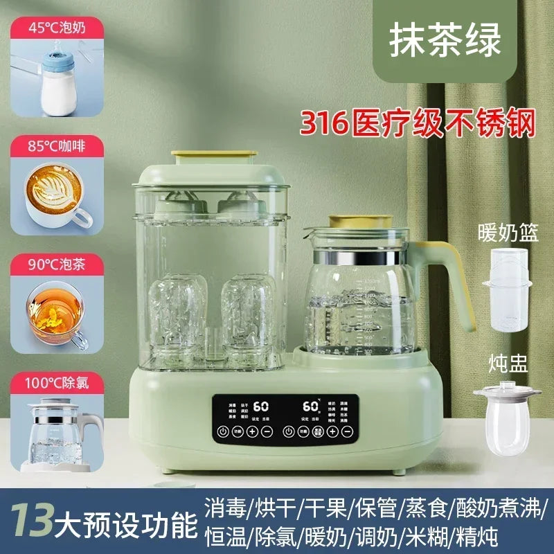220V Baby Bottle Sterilizer with Drying Two-in-one Warm Milk Heater Constant Temperature Kettle Feeding Milk Mixer Electric AE
