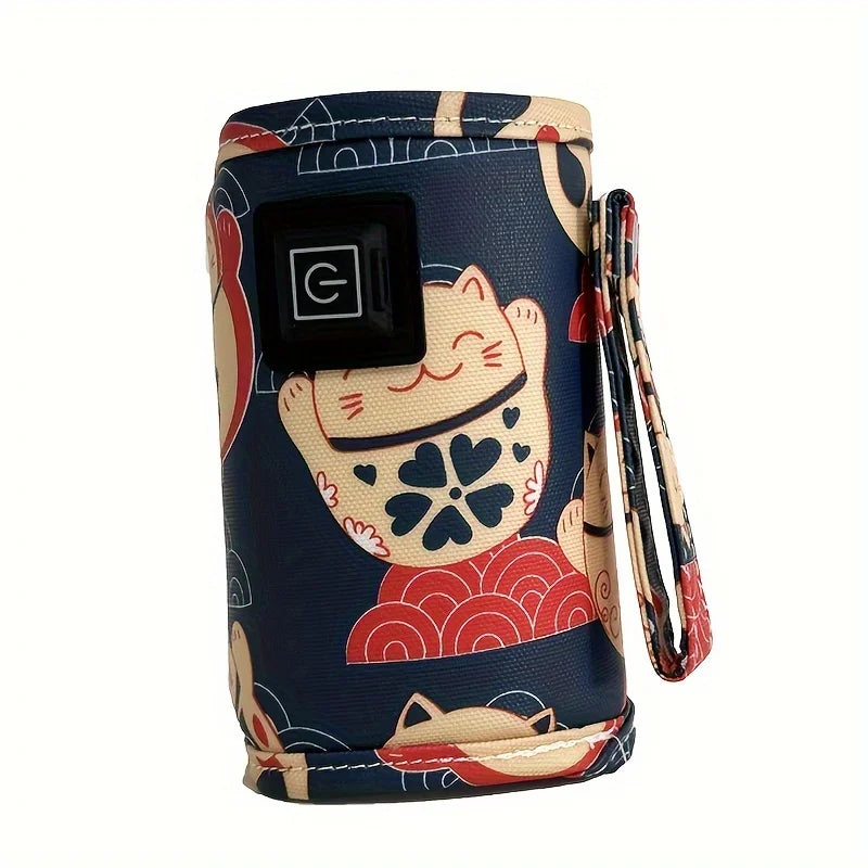 USB Charger Nursing Bottle Insulation Sleeve Warmer Bag for Travel On-the-Go Heating Water Milk Formula Keep Liquid Warm