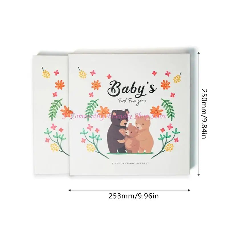 85AE Baby Memory Book Milestones Scrapbook For First Steps Handprints Journal