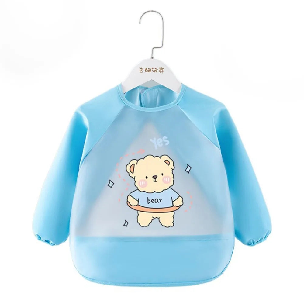 Waterproof Baby Feeding Bib Long Sleeved Dirt Proof Saliva Towel Burp Apron Comfortable Drool Towel Baby Bib Burp Clothes