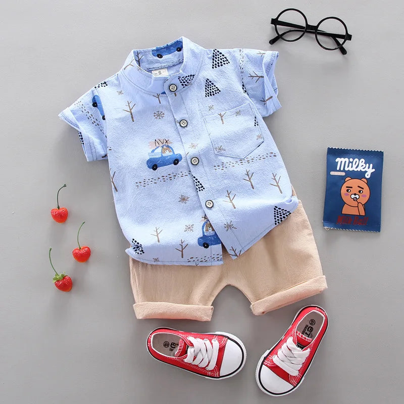 Fashion Baby Boy's Suit Summer Casual Clothes Set Top Shorts 2PCS Baby Clothing Set For Boys Infant Suits Kids Clothes