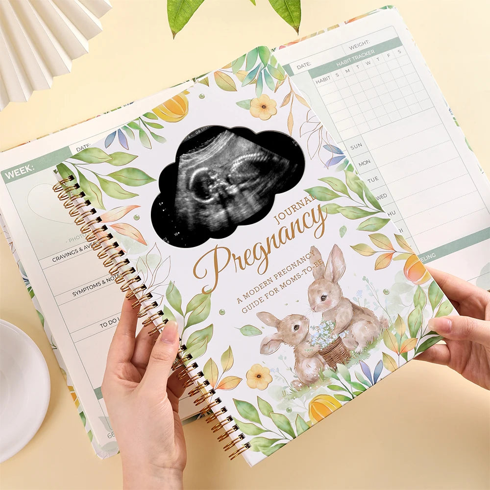96 Sheets First-Time Mom Pregnancy Journal Memory Book with Weekly Planning & Sonogram Spaces Stickers Thoughtful Gift for Baby