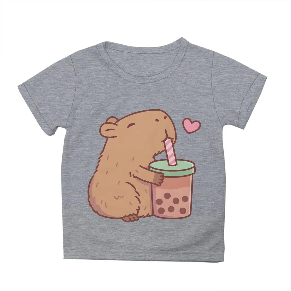Kids Capybara Clothes Toddler Shirts Baby Boys Girls Short Sleeve Graphic Capibara Tee Striped Cotton Tops For Children Clothes