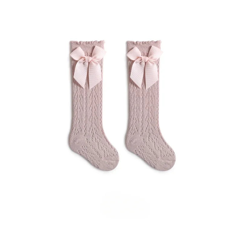 Baby Girls Socks Toddler Spanish Style Bowknot Cotton Mesh Breathable Newborn Infant Socks 0-5 Years