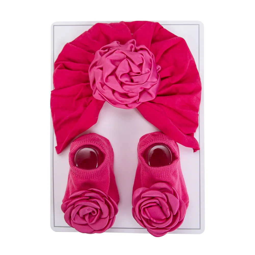 3Pcs/Lot Solid Satin Ruffled Knee Baby Socks 0-12M Soft Cotton Solid Toddler Boys Girls Bows Nylon Hairbands Long Sock Warm Leg