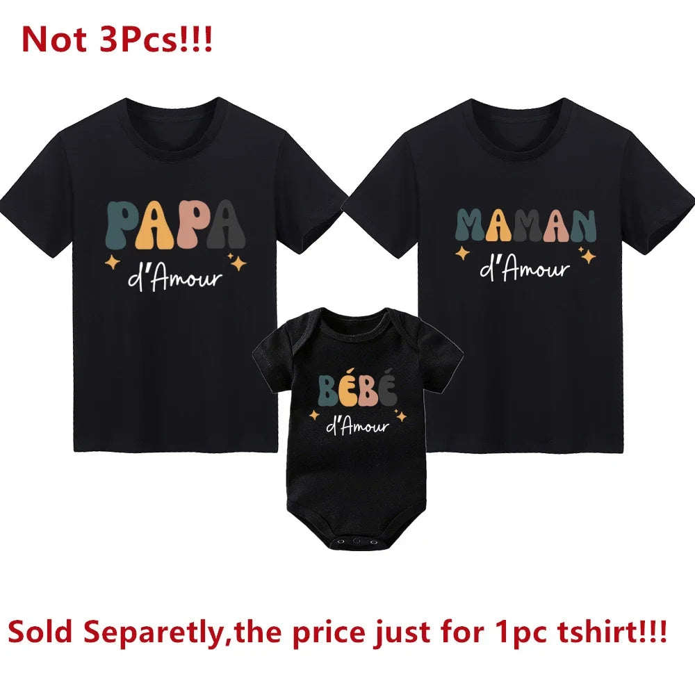 Dad Mom And Me Family Matching Clothes Cotton Family Look T shirts Daddy Mommy and Me t-shirt Father Son Mother Daughter Outfits
