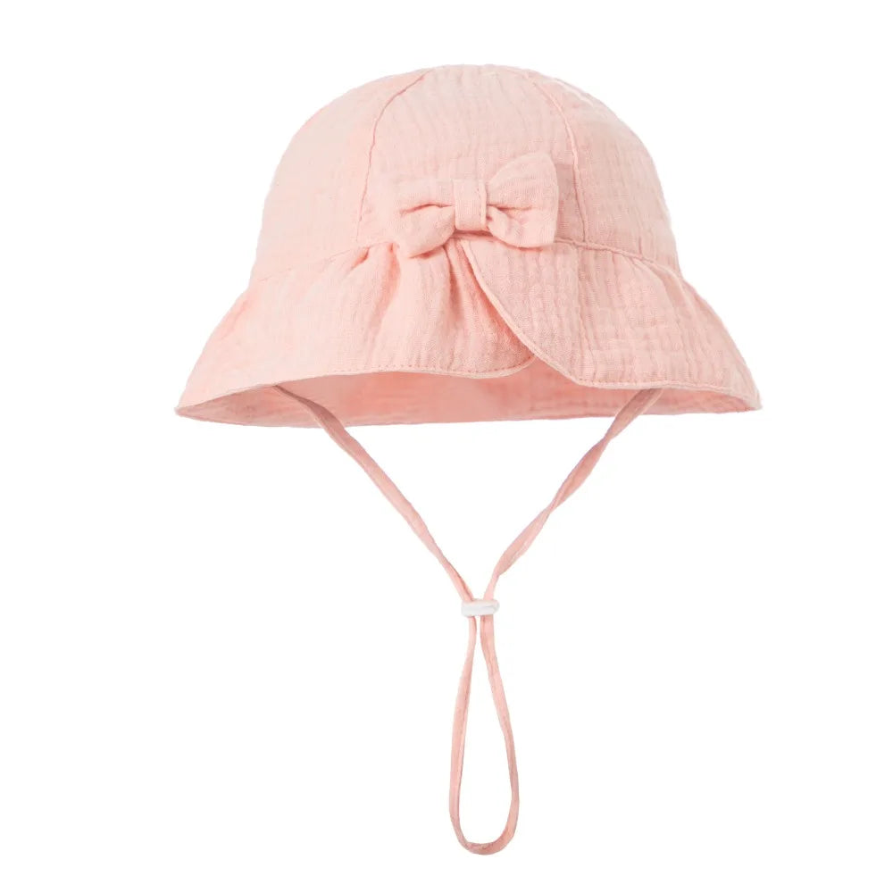 Adjustable Cotton Toddle Bucket Hat Bowknot Love Heart Baby Sunhat Wide Brim Sunscreen Infant Fisherman Hat Girls