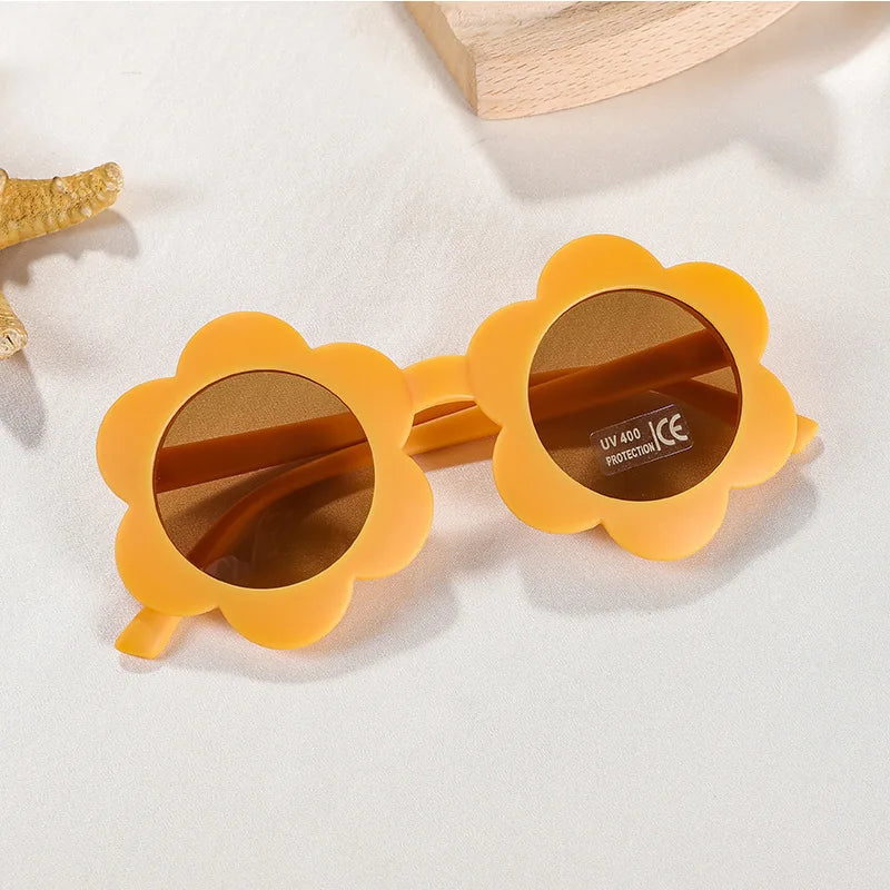 New Sun Flower Kids Sunglasses UV400 for Boy Girls Toddler Lovely Baby Sun Glasses Round Cute Children Outdoor Eyewear