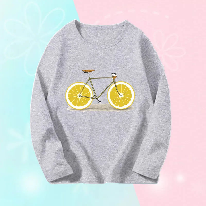 Toddlers Autumn T-shirts For Girl Long Sleeve Cute Tee Shirts Biggirl Casual T-shirts Little Girl Cotton Spring T-shirts