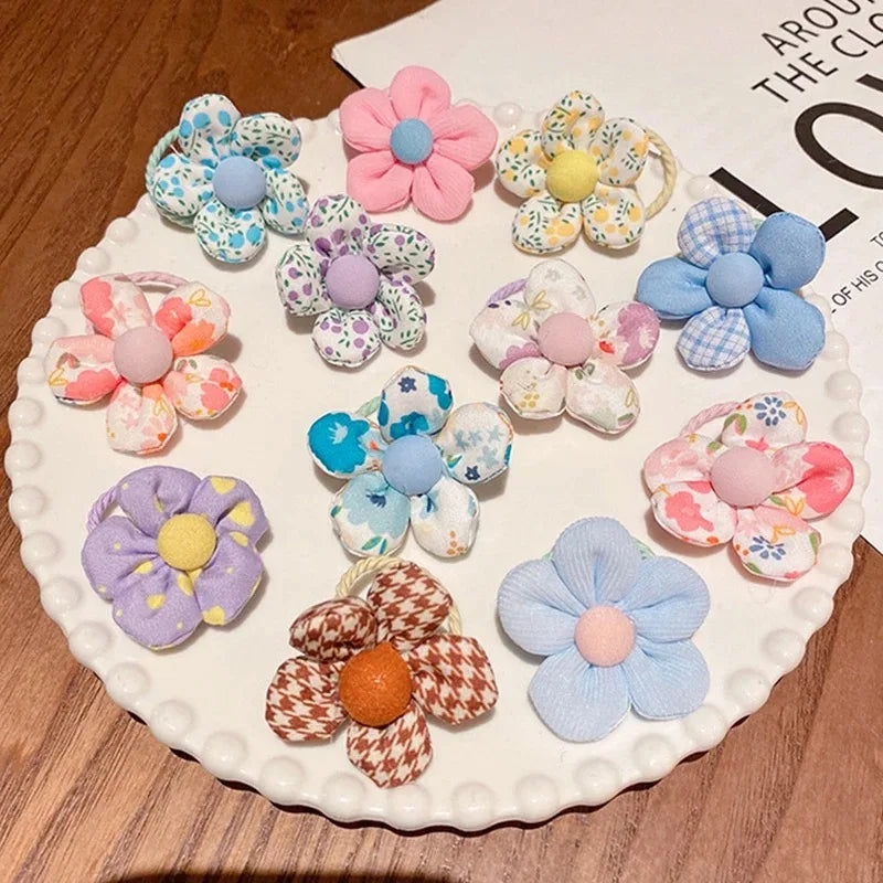 Girls Exquisite Sweet Flower Hair Tie Small Rubber Band Children'S Hair Rope Baby Cute Headwear Hair Accessories Kids Headband