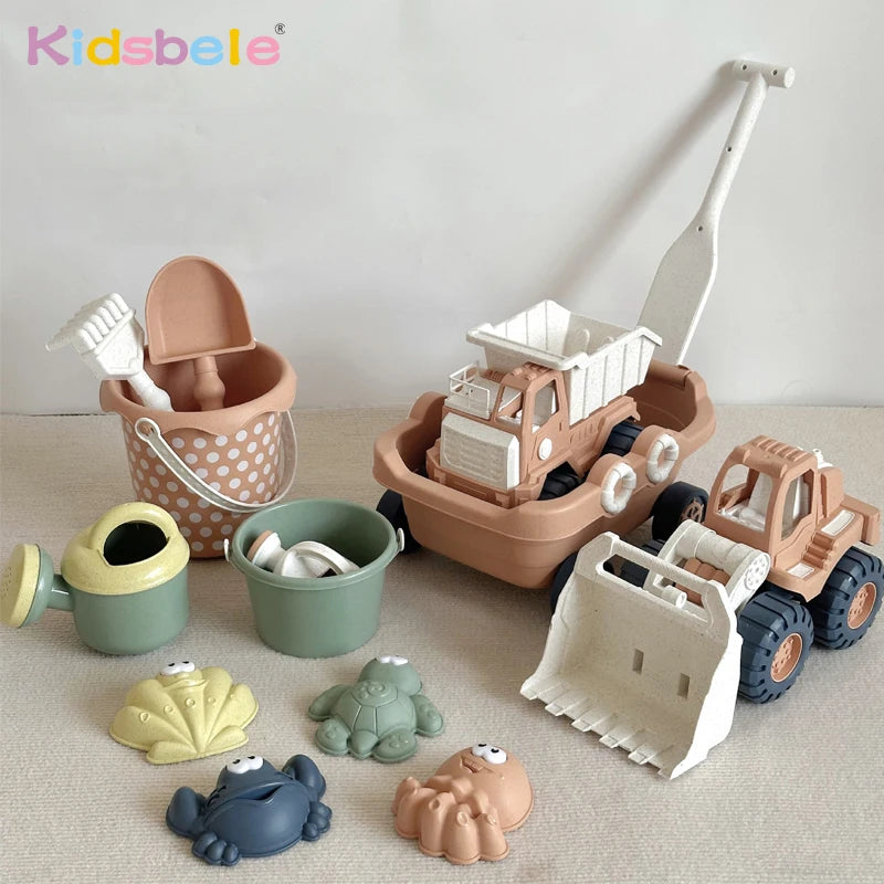 Beach Play Toys Children Portable Garden Seaside Shovel Sand Truck Storage Bucket Sand Digging Tools Summer Outdoor Party Gift