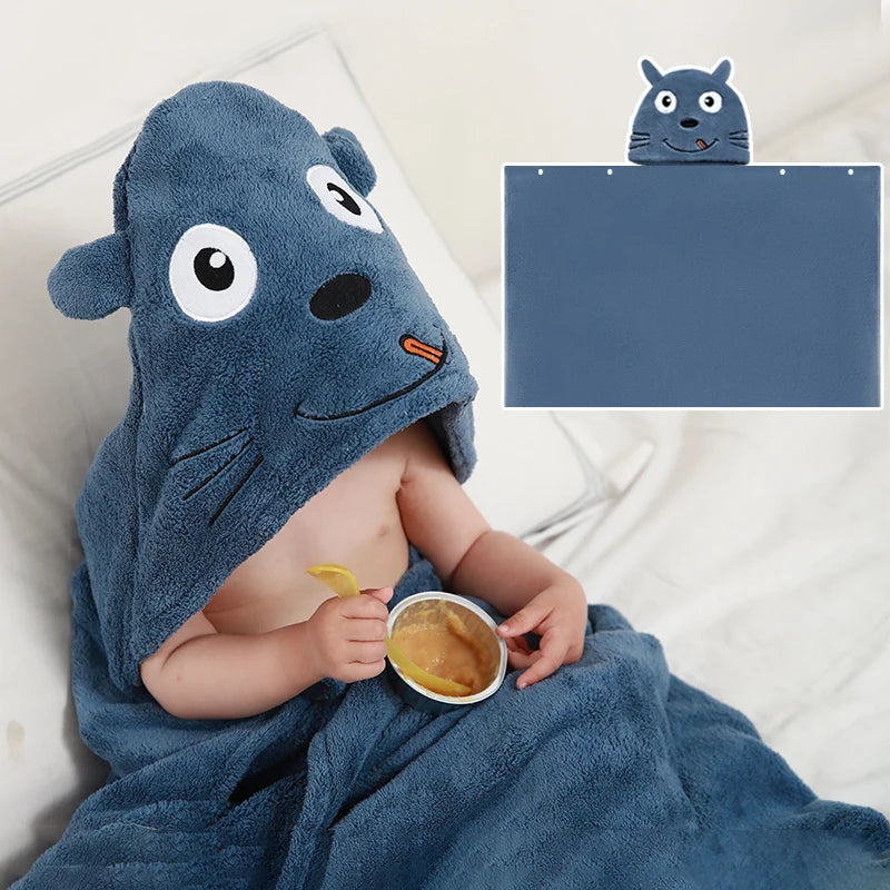 Baby Bath Towels Absorbent Shower Robe Hooded Towel Children Bathroom Bathrobe Kids Poncho Towel Newborn Items Blankets Swaddles