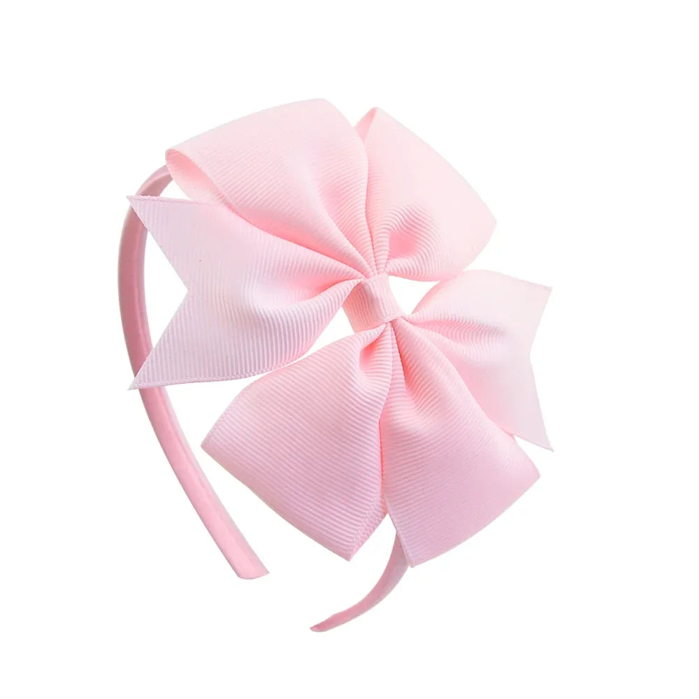1 Piece Ribbon Handmade Hair Bows Hairbands for Baby Girls 20 Colors Cute Bowknot Solid Headband Headwear Baby Hair Accessories