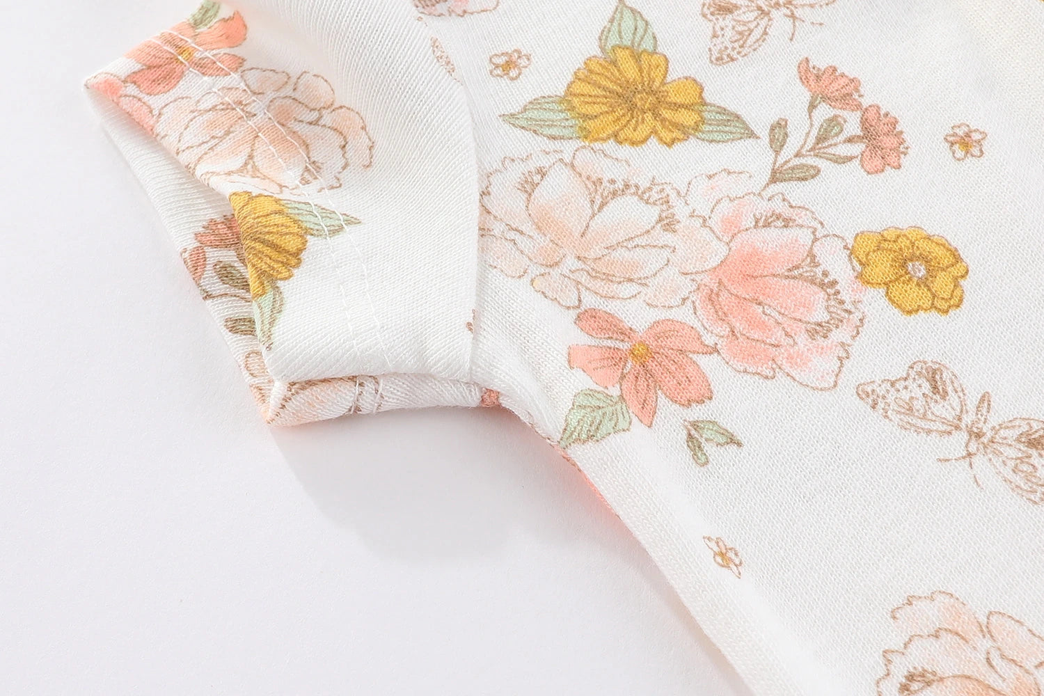 Baby Girl Bodysuits 5 Piece Set Sweet Cute Newborn Onesies Flying Sleeves 0-12M Infant Outfits