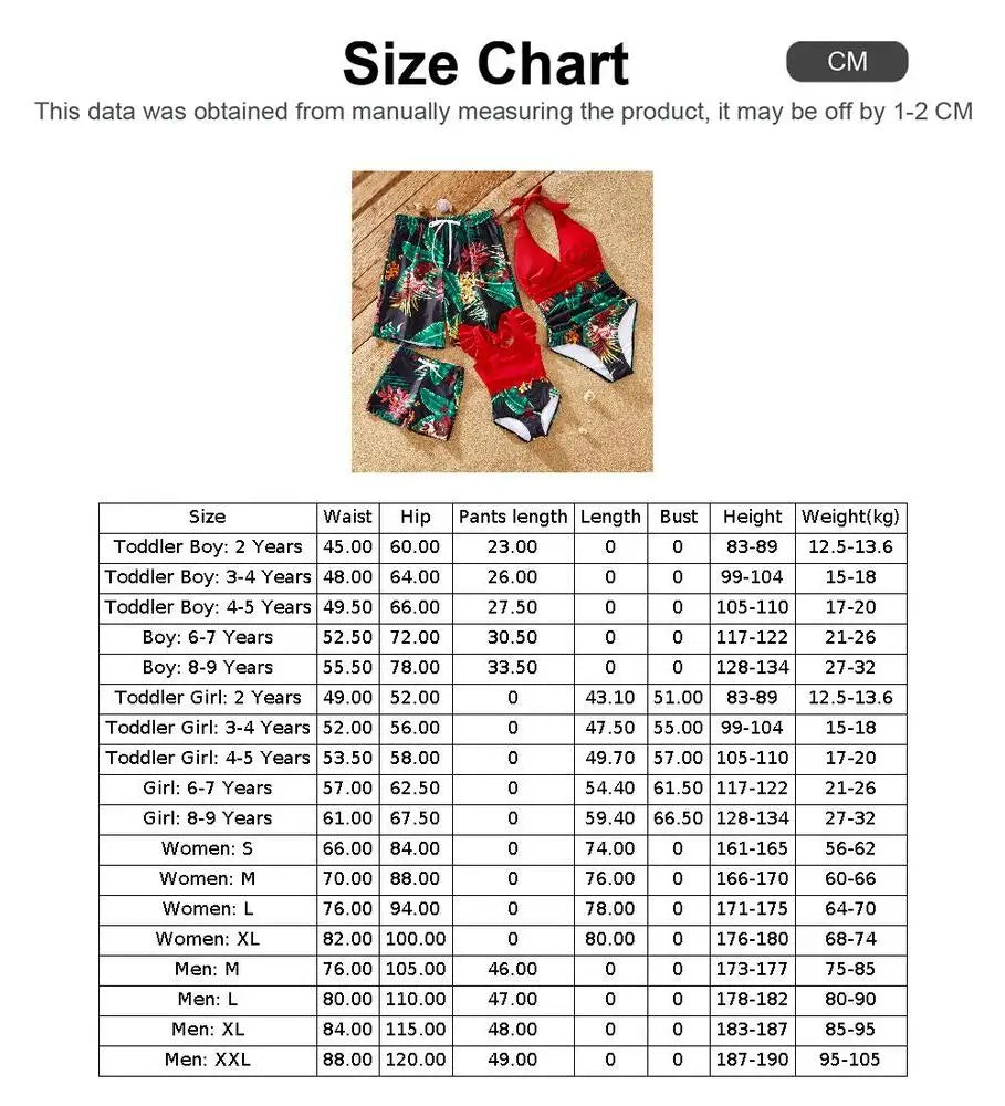 Family Matching Tropical Floral Print Swimwear Set: Dad Shorts, Mom One-Piece, Kid Swimsuit