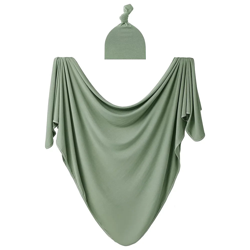 Baby Swaddle Set with Matching Hat - Soft Polyester, Anti-Tremor Design for Newborns, Perfect for Bathing and Sleeping