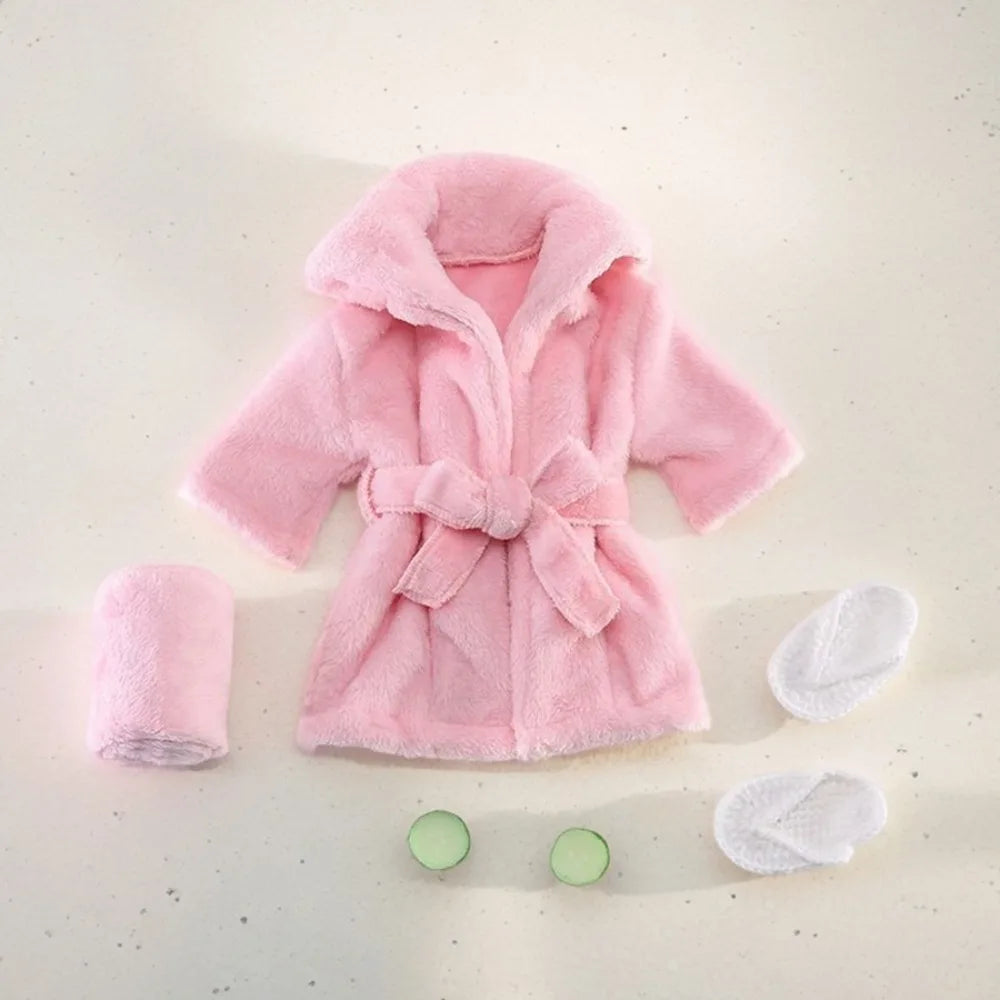 5PCS Newborn Photography Outfits Props Baby  Bathrobes Bath Towel with Slippers Cucumber Infant Girl Boy Photos Accessories