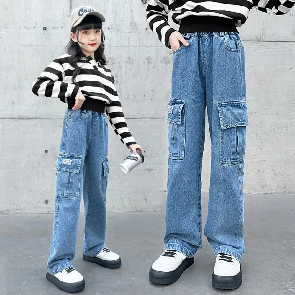 Kids Clothes Baby Girls Pants Sweatpants Children's Clothing Denim jeans Autumn Streetwear Spring Casual Kids Pants