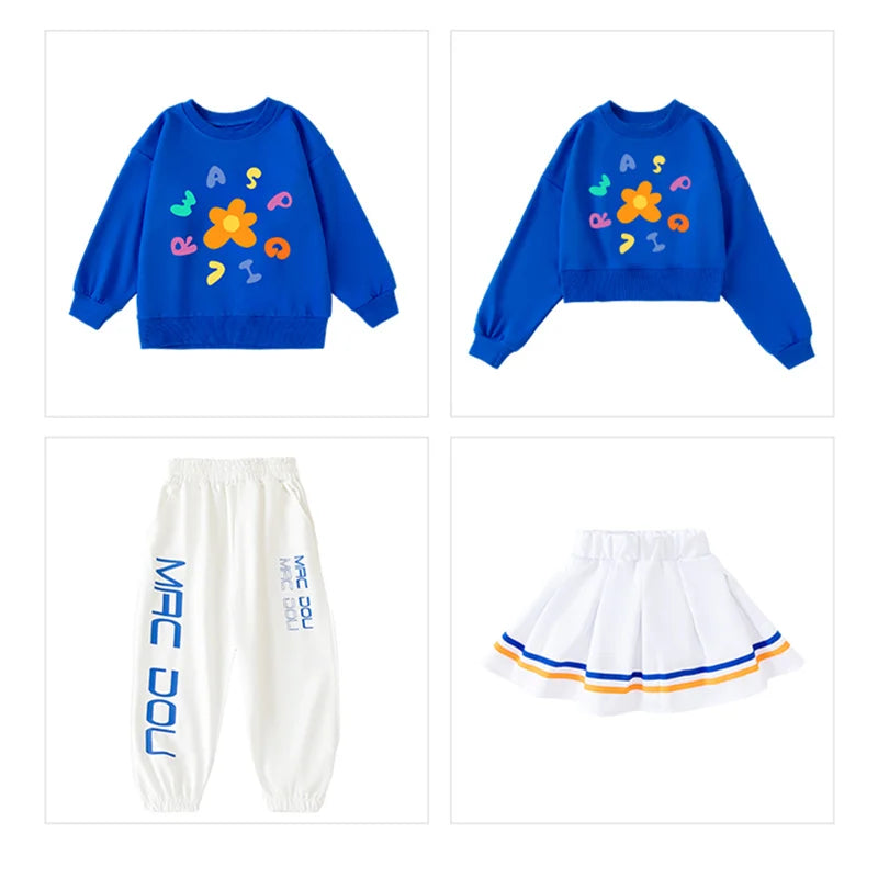 Twins Boy and Girl Clothing Set Kids Hiphop Streetwear School Clothes Performance Outfits Teens Child Hip-Hop-Tops Trousers Suit