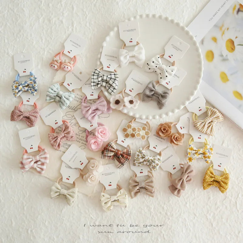 Children's Headwear Hair Accessories for girls, Elastic Hair Bow for baby, Cute Hair ties, Lovely Hair Rope