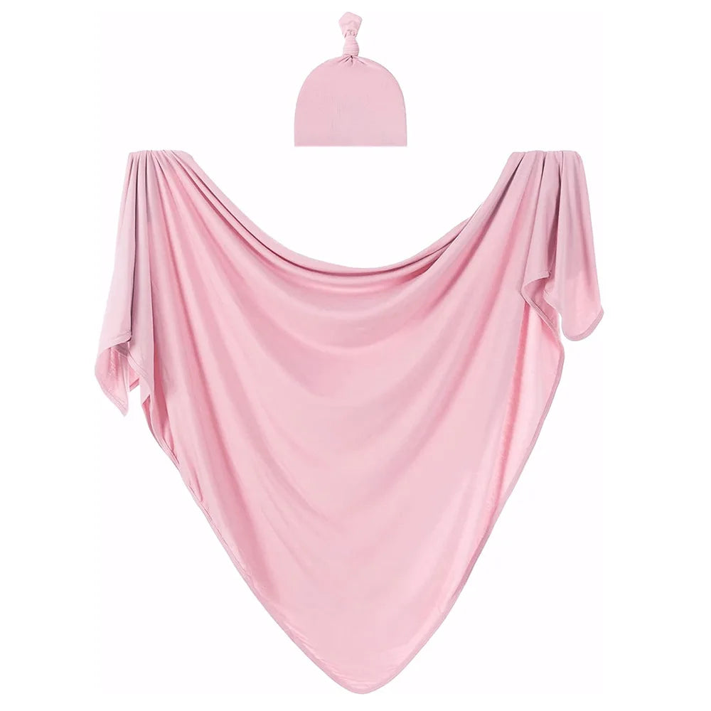 Baby Swaddle Set with Matching Hat - Soft Polyester, Anti-Tremor Design for Newborns, Perfect for Bathing and Sleeping