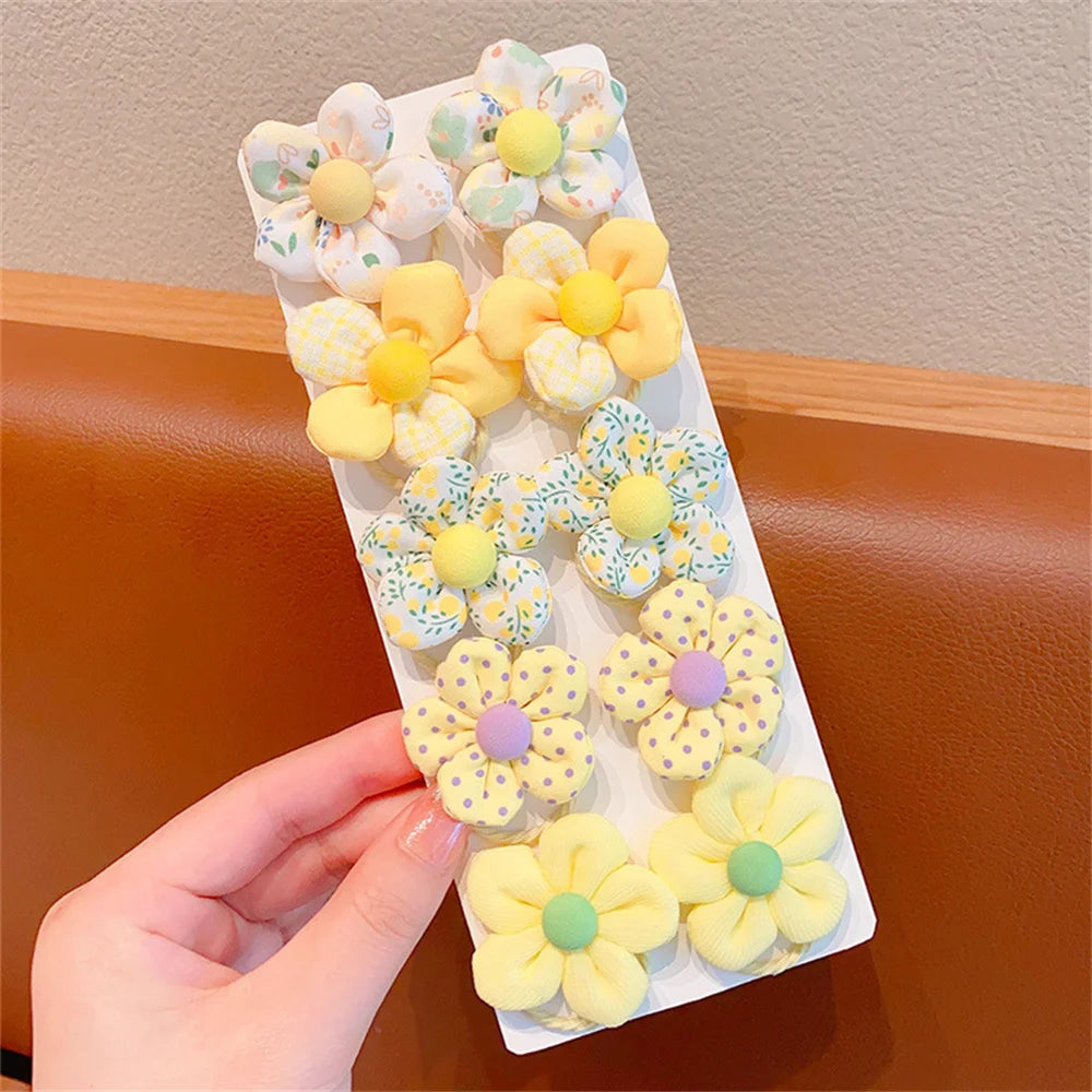Girls Exquisite Sweet Flower Hair Tie Small Rubber Band Children'S Hair Rope Baby Cute Headwear Hair Accessories Kids Headband