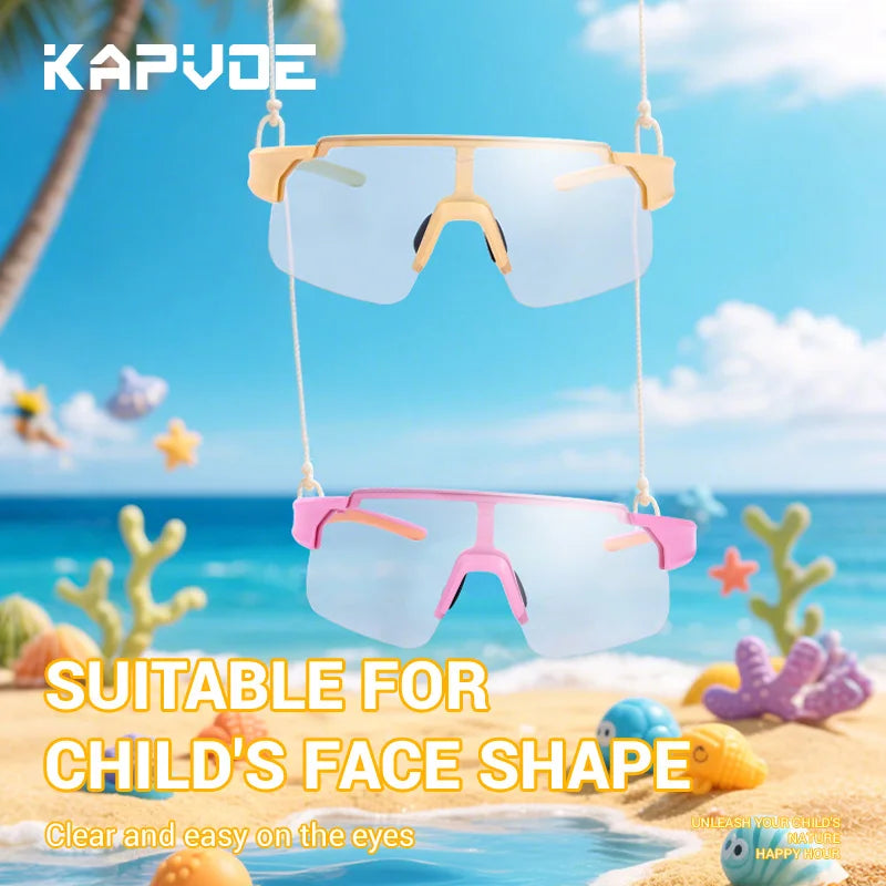 KAPOVE Photochromic Sunglasses Kids Outdoor Sport Glasses MTB Boys GirlRoad Bicycle Cycling Hiking Eyewear UV400 Camping Goggles