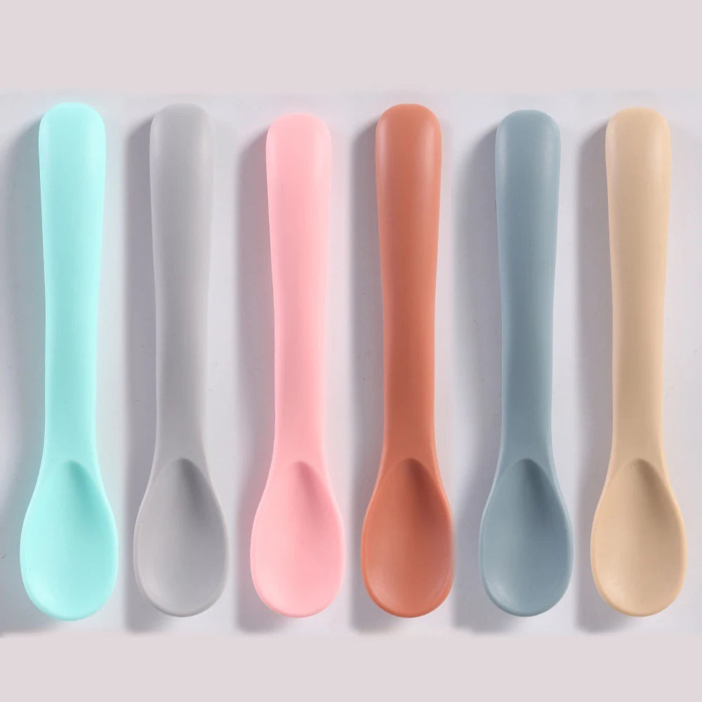 1/2 PCS Baby Learning Spoons Utensils Set Newborn Feeding Spoon Set Toddler Scoop Weaning Cutlery Children‘s Tablewar