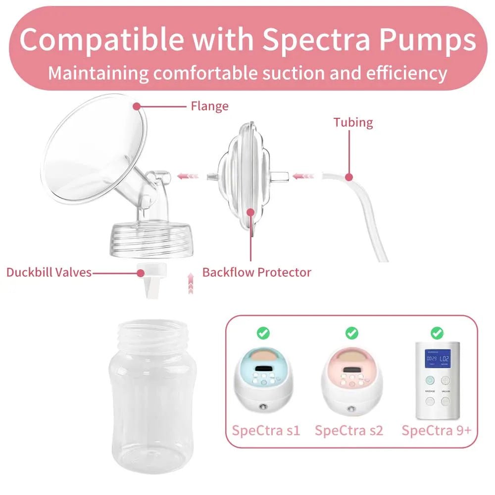 Pump Parts Compatible with Spectra S1/S2/9Plus Breastpump, Full Set Replacement Parts for Spectra, Not Original Accessories