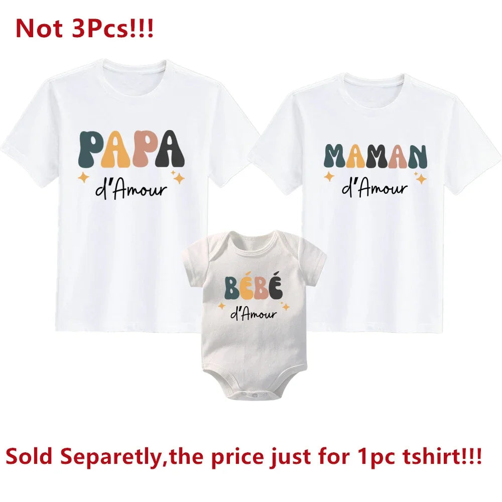 Dad Mom And Me Family Matching Clothes Cotton Family Look T shirts Daddy Mommy and Me t-shirt Father Son Mother Daughter Outfits