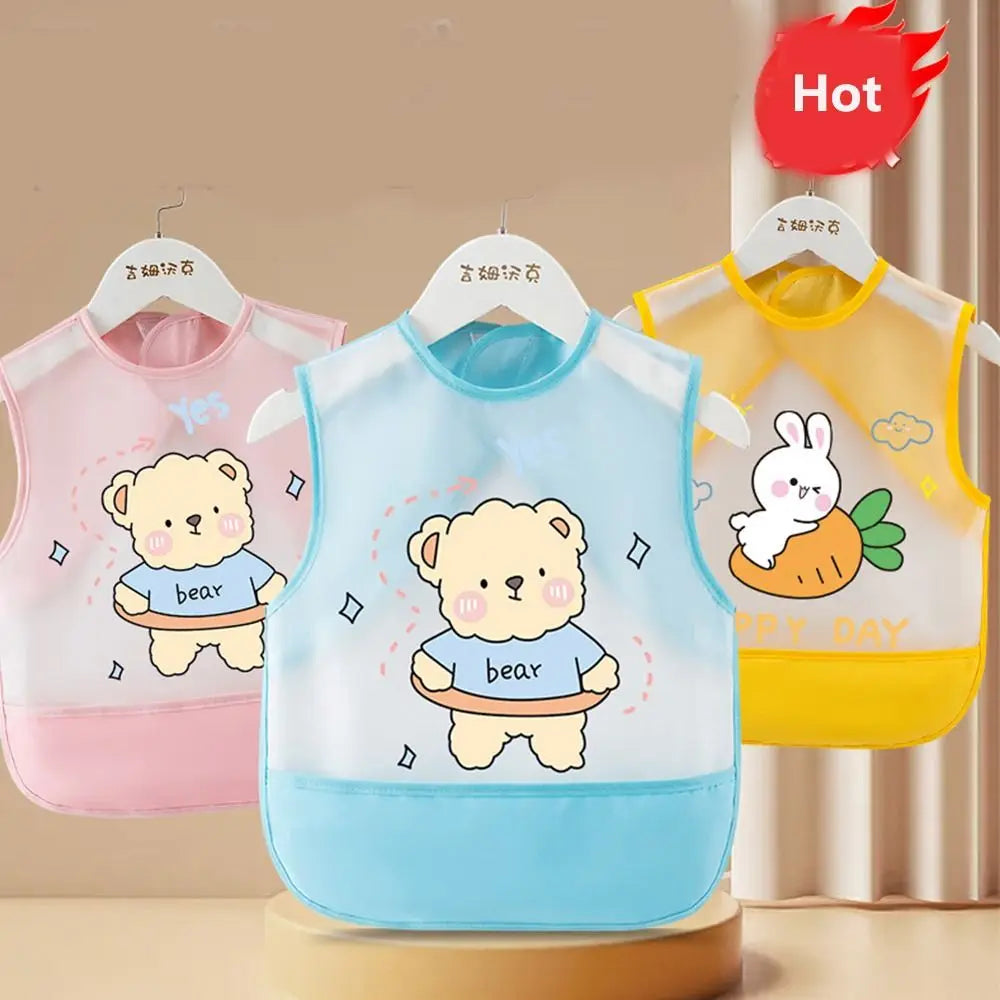 Cartoon Animal Pattern Baby Feeding Bib Anti-dirty Sleeveless Sleeveless Bibs Rabbit Comfortable Saliva Towel Burp Apron Summer