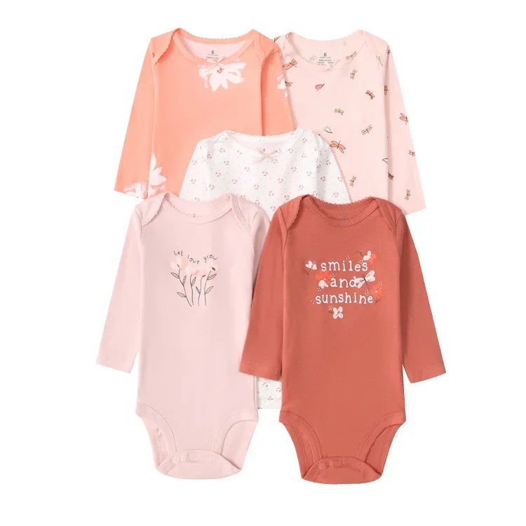 100% Cotton Soft Breathable Baby Bodysuits Long Sleeve Newborn Infant Boys Girls Onesies Rompers Bebe Clothes Baby Shower Gifts
