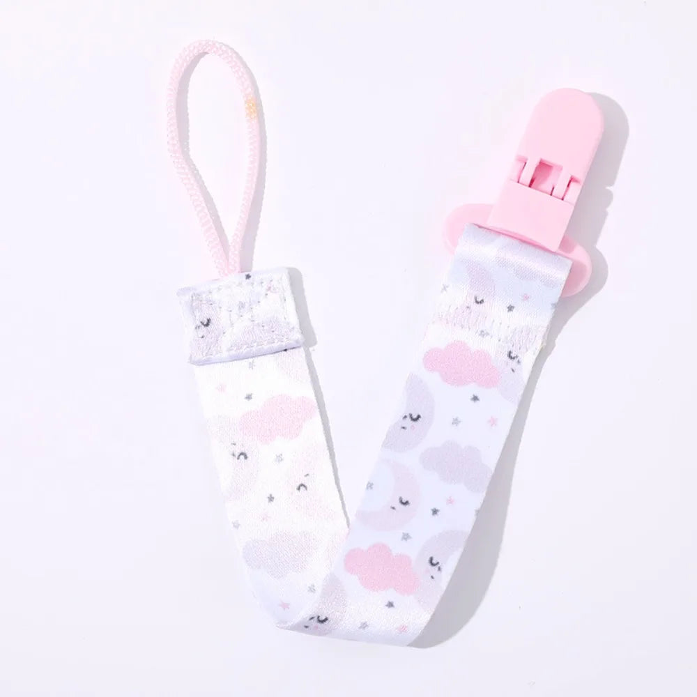 Cute Cartoon Baby Pacifier Clips Ribbon Anti-drop Buckle Strap Pacifier Chain Fixed Button Adjustable Dummy Clip