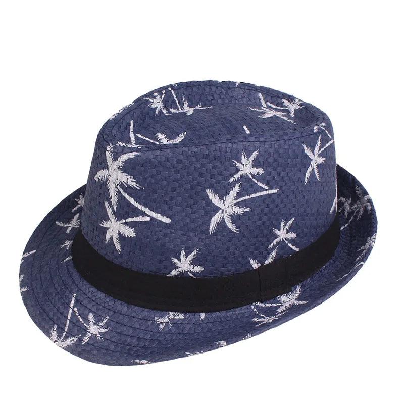 Summer Beach Straw Hat for Kids Linen Woven Sun Protection Cap Outdoor Travel Sunscreen Kids Boy Girl Panama Hats