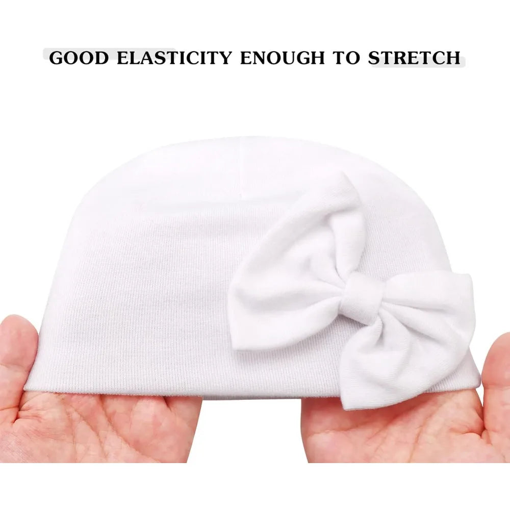 6Pcs/Set Newborn Bow Baby Hat & Scratch Mittens Set, Baby Cute Covered Hat, Headwear Accessories, Perfect Gift for Baby's Birth