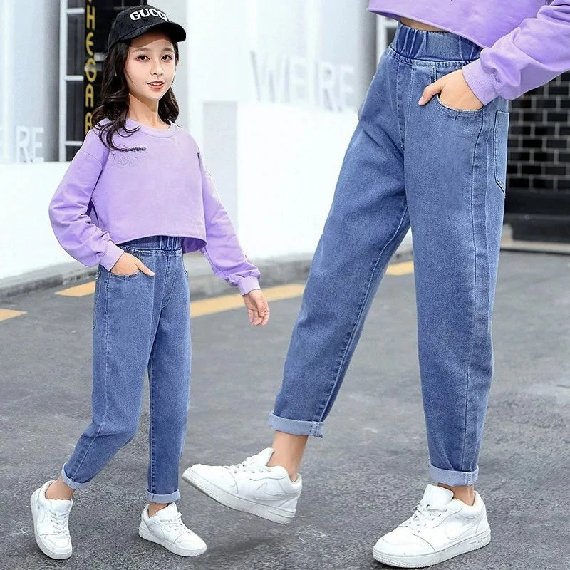 Kids Clothes Baby Girls Pants Sweatpants Children's Clothing Denim jeans Autumn Streetwear Spring Casual Kids Pants