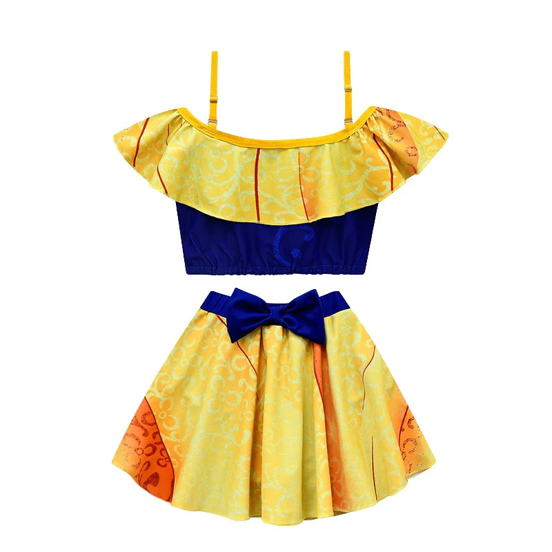 Swimsuit 2022 New Girls Snow Queen Elsa Anna Princess Swimwear Children One-pieces Rapunzel Melinda Tiana Baby Swimming Bikinis