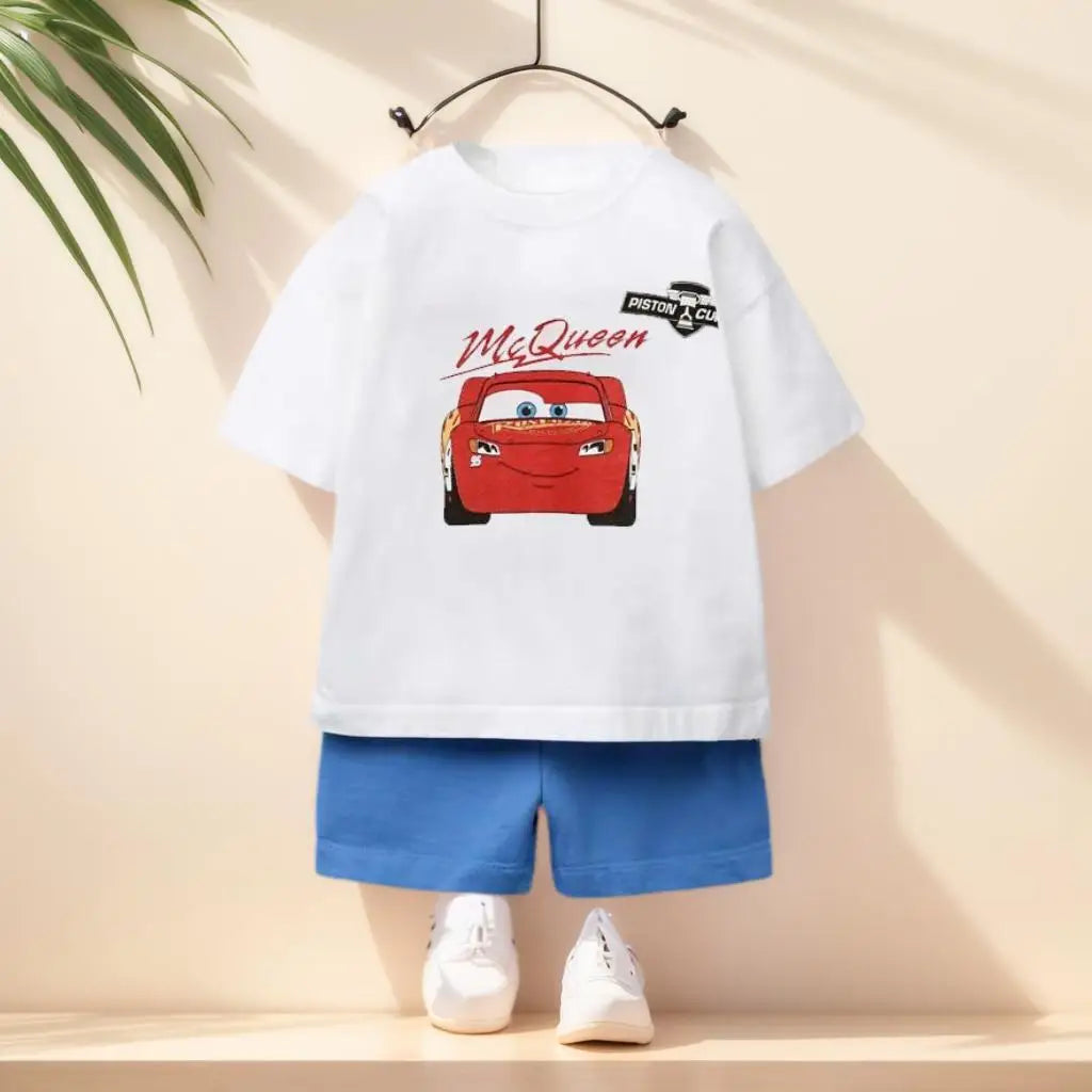 Designer Children's Summer Short Sleeved Set Pure Cotton For Girls' Summer Wear And Boys  Outdoor Sports Suit Kids Clothing