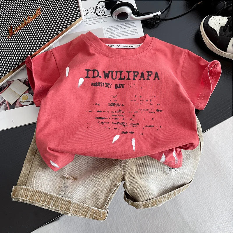 Boys Clothes Sets Summer 2026 Children Casual T-shirts Shorts 2pcs Sports Suit For Baby Tracksuits Kids Short Outfits Toddler 5Y