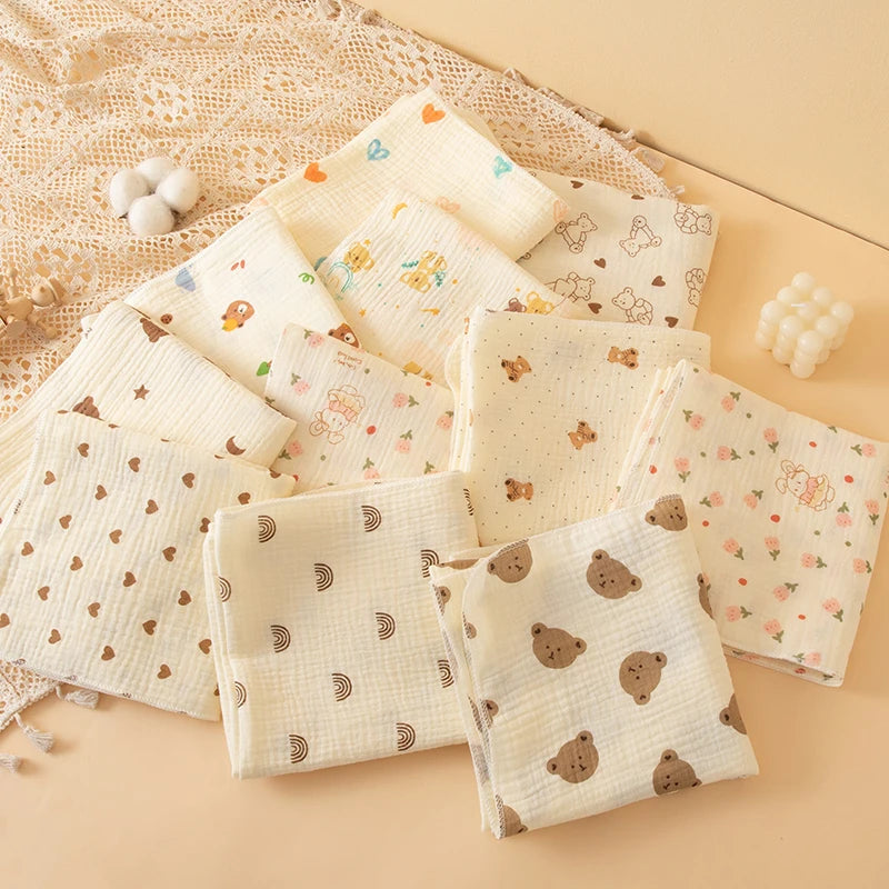 1 Piece of Double-Layered Baby Swaddle Blanket, Soft and Breathable, with Cute Patterns, Multifunctional Newborn Wrap Blanket, Baby Quilt, Baby Swaddle Sheet, Suitable for All Seasons