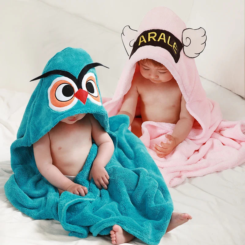 Baby Bath Towels Absorbent Shower Robe Hooded Towel Children Bathroom Bathrobe Kids Poncho Towel Newborn Items Blankets Swaddles